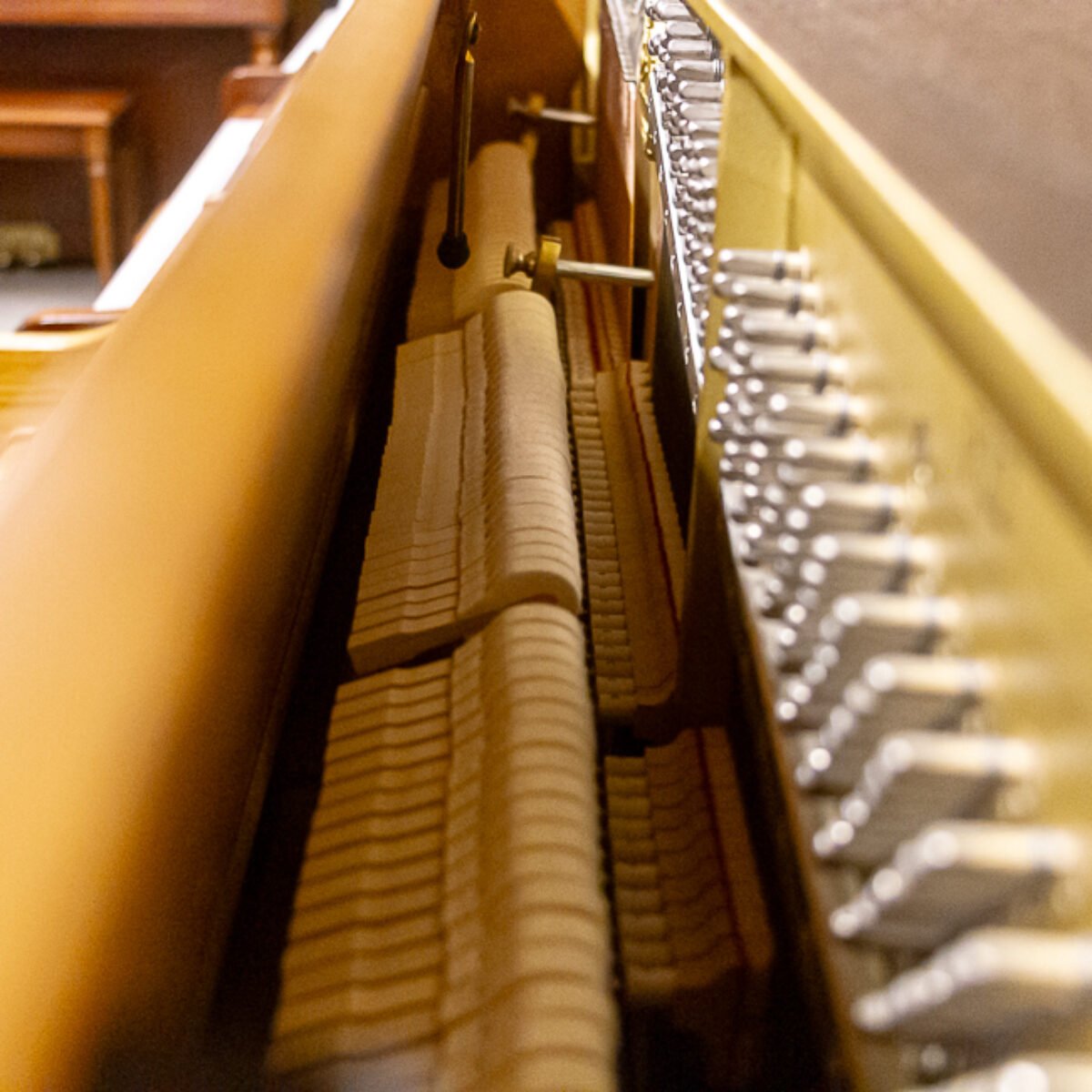 Used Yamaha P22 Studio Upright Piano in Oak Finish - Image 4