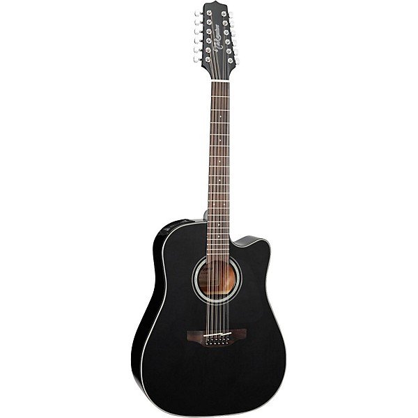 Takamine G Series GD30CE-12 Dreadnought 12-String Acoustic-Electric Guitar Black - Image 3