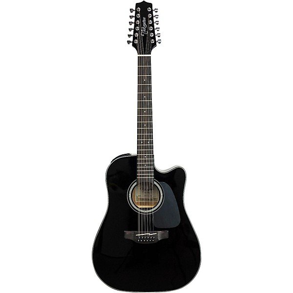 Takamine G Series GD30CE-12 Dreadnought 12-String Acoustic-Electric Guitar Black - Image 7