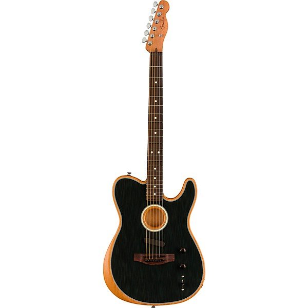 Fender Acoustasonic Player Telecaster Acoustic-Electric Guitar Brushed Black - Image 3