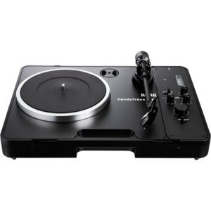 KORG handytraxx tube J Limited-Edition Portable Record Player with NuTube and Jico Clipper MM Cartridge Black/Silver